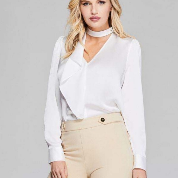 New GUESS BY MARCIANO Heart's Desire Ruffle Blouse - Picture 1 of 3